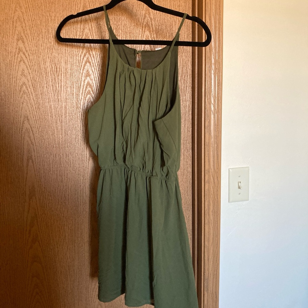 Doublju Olive Green Mini Dress